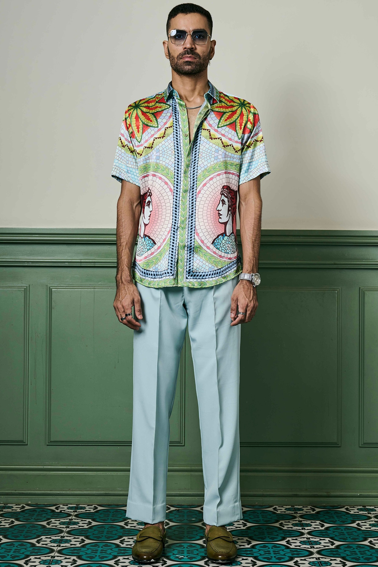 Multi-Colored Habutai Silk Shirt by ASUKA at Pernia's Pop Up