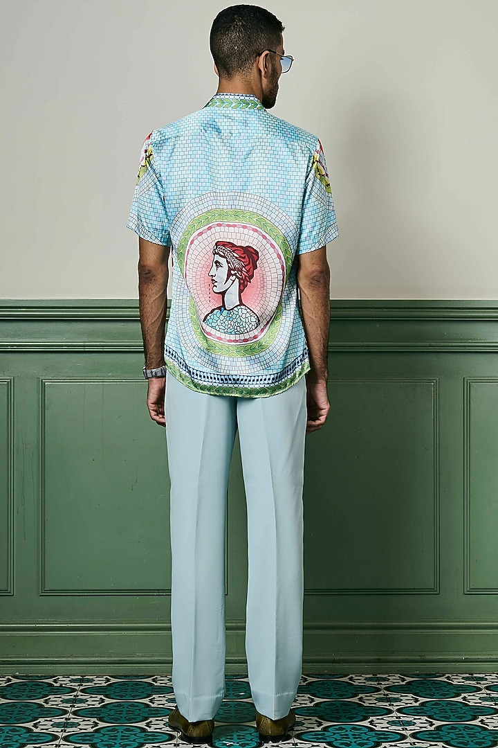 Multi-Colored Habutai Silk Party Wear Shirt by ASUKA at Pernia's Pop Up Shop