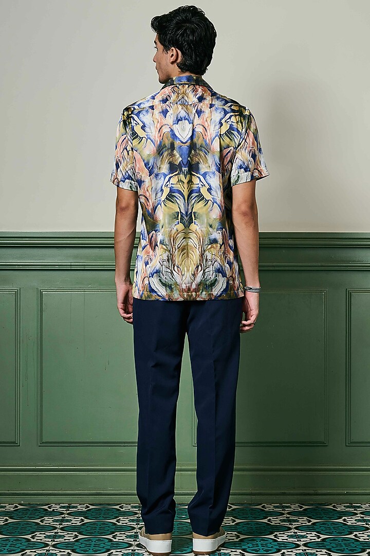 Multi-Colored Habutai Silk Party Wear Shirt by ASUKA at Pernia's Pop Up Shop