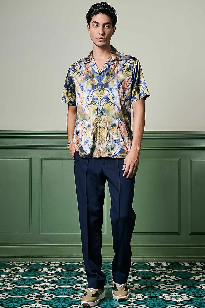 Multi-Colored Habutai Silk Party Wear Shirt by ASUKA at Pernia's Pop Up Shop