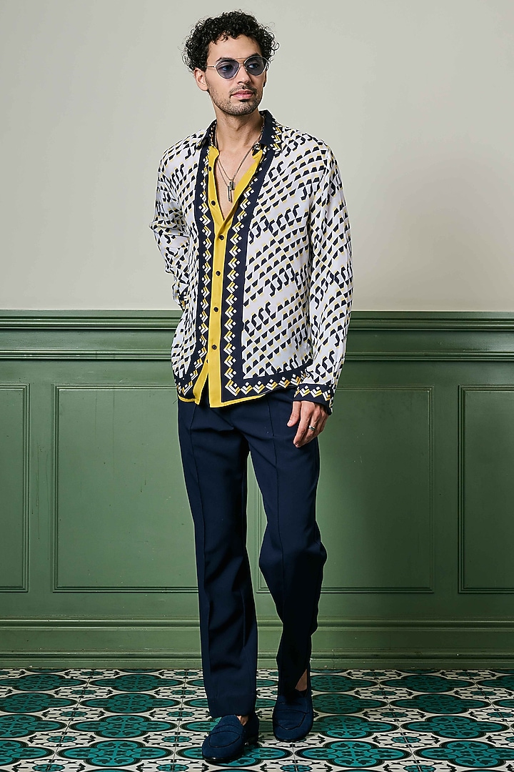 Multi-Colored Habutai Silk Party Wear Shirt by ASUKA at Pernia's Pop Up Shop