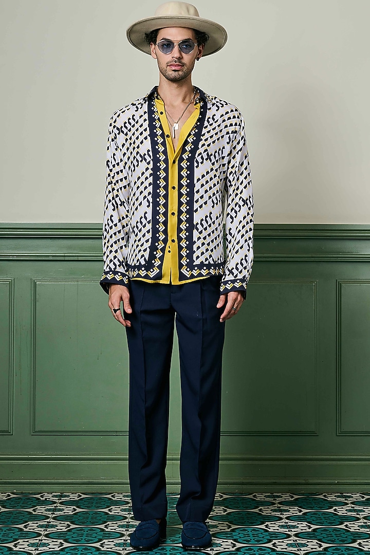 Multi-Colored Habutai Silk Party Wear Shirt by ASUKA at Pernia's Pop Up Shop