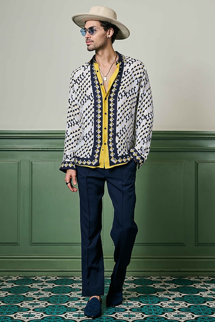 Multi-Colored Habutai Silk Party Wear Shirt by ASUKA at Pernia's Pop Up Shop
