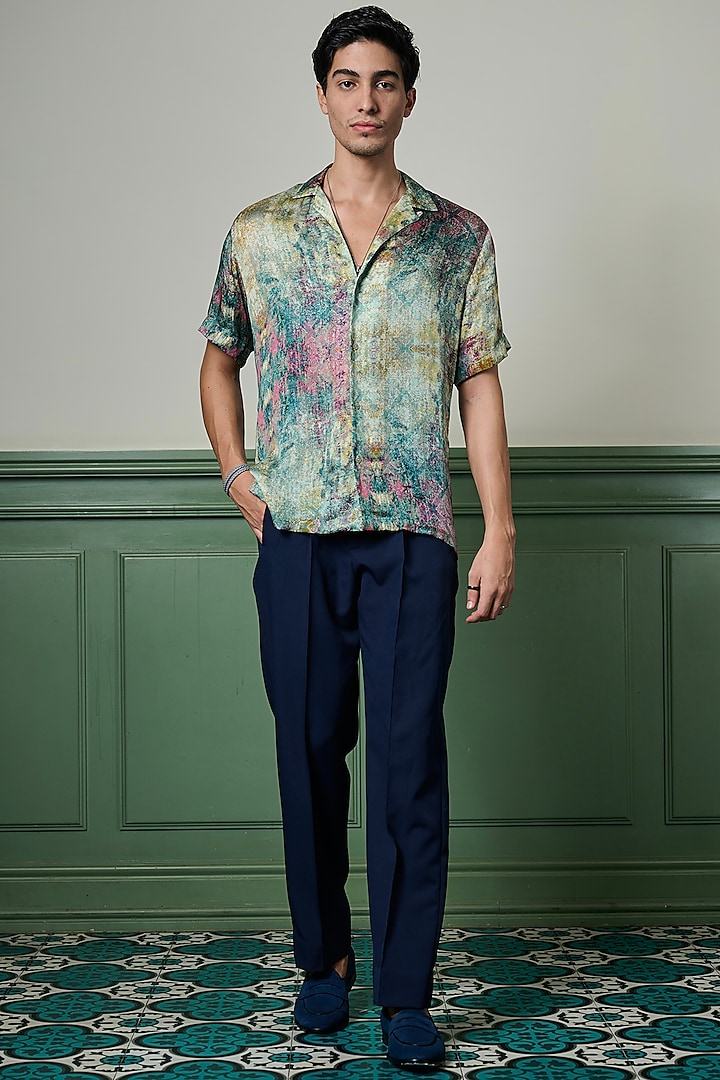 Multi-Colored Habutai Silk Shirt by ASUKA at Pernia's Pop Up Shop