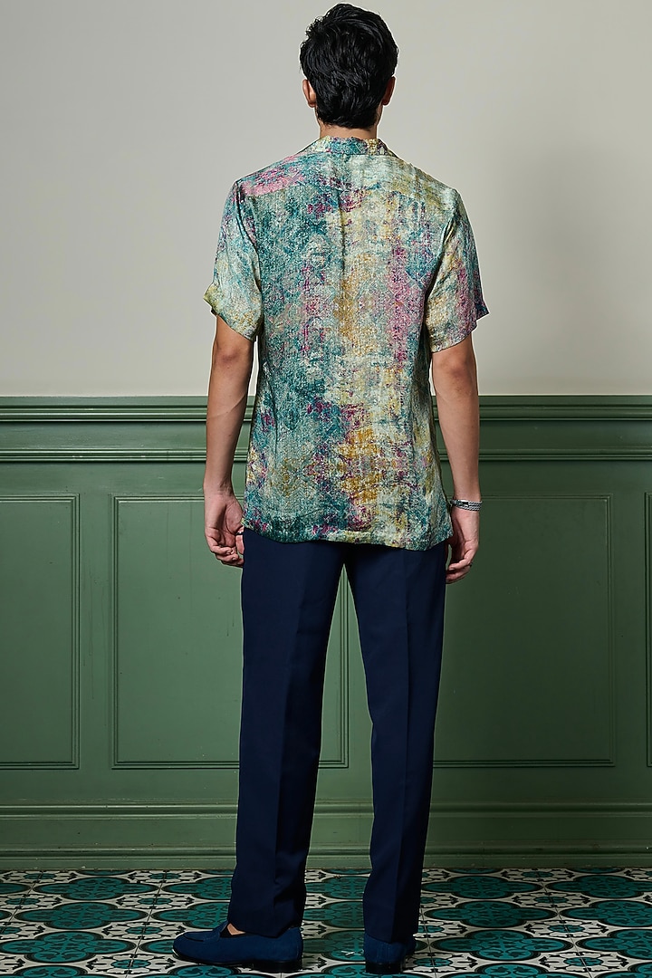 Multi-Colored Habutai Silk Party Wear Shirt by ASUKA at Pernia's Pop Up Shop