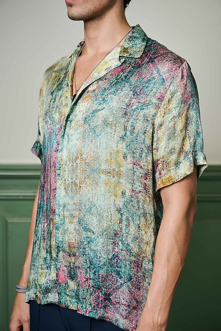 Multi-Colored Habutai Silk Party Wear Shirt by ASUKA at Pernia's Pop Up Shop
