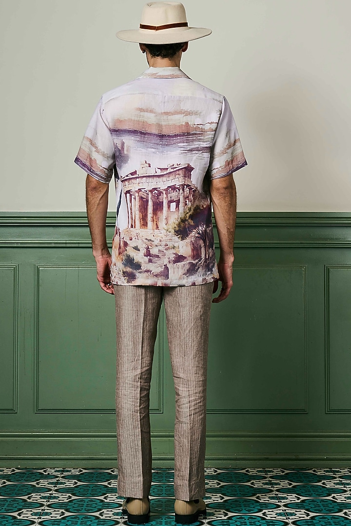 Multi-Colored Linen Printed Party Wear Shirt by ASUKA at Pernia's Pop Up Shop