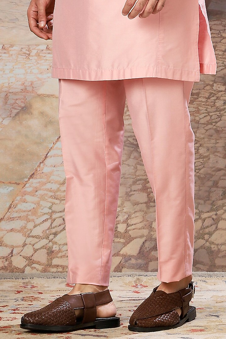 Light Green Woven Linen Zardosi Hand Embroidered Bundi Jacket Set by ASUKA at Pernia's Pop Up Shop