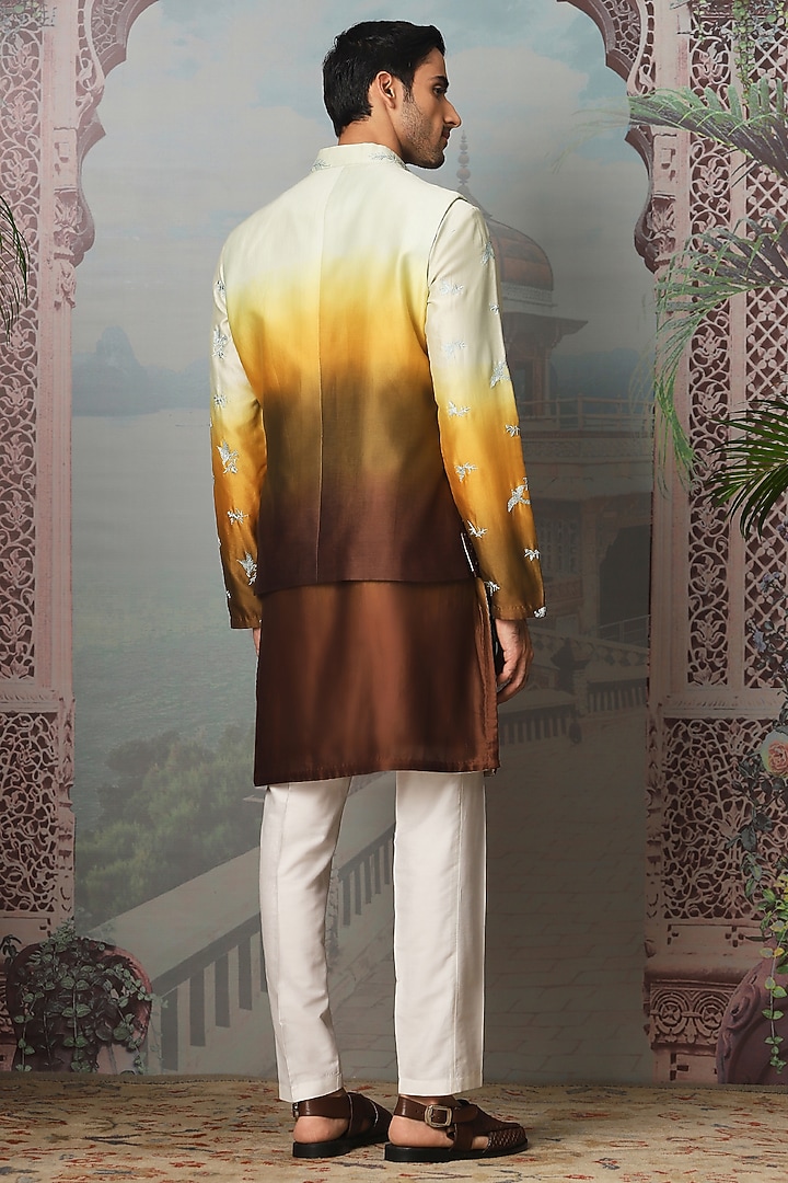 Multi-Colored Silk Thread Embroidered Bundi Jacket Set by ASUKA at Pernia's Pop Up Shop