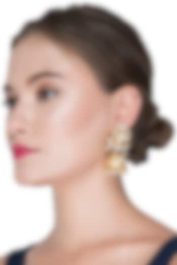 Gold Plated Jhumka Earrings by Auraa Trends