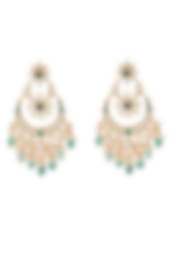 Gold Plated Chandbali Earrings by Auraa Trends