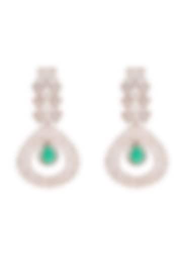 Rose Gold Finish Jhumka Earrings by Auraa Trends