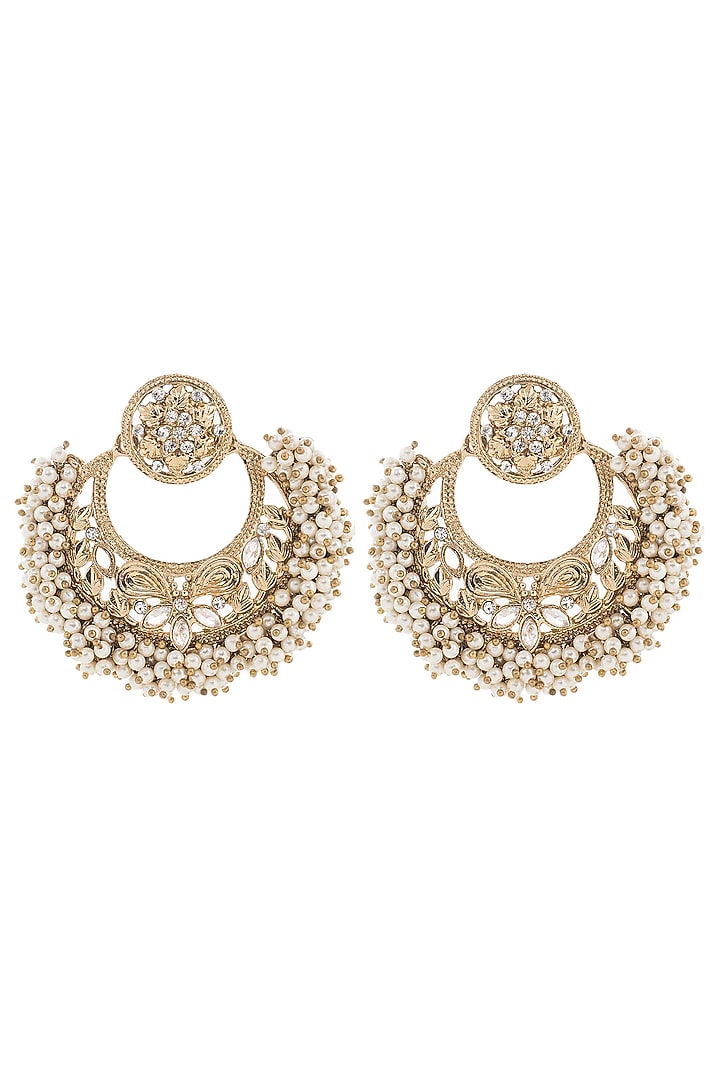 Gold Finish Ghungroo Chandbali Earrings by Auraa Trends at Pernia's Pop Up Shop