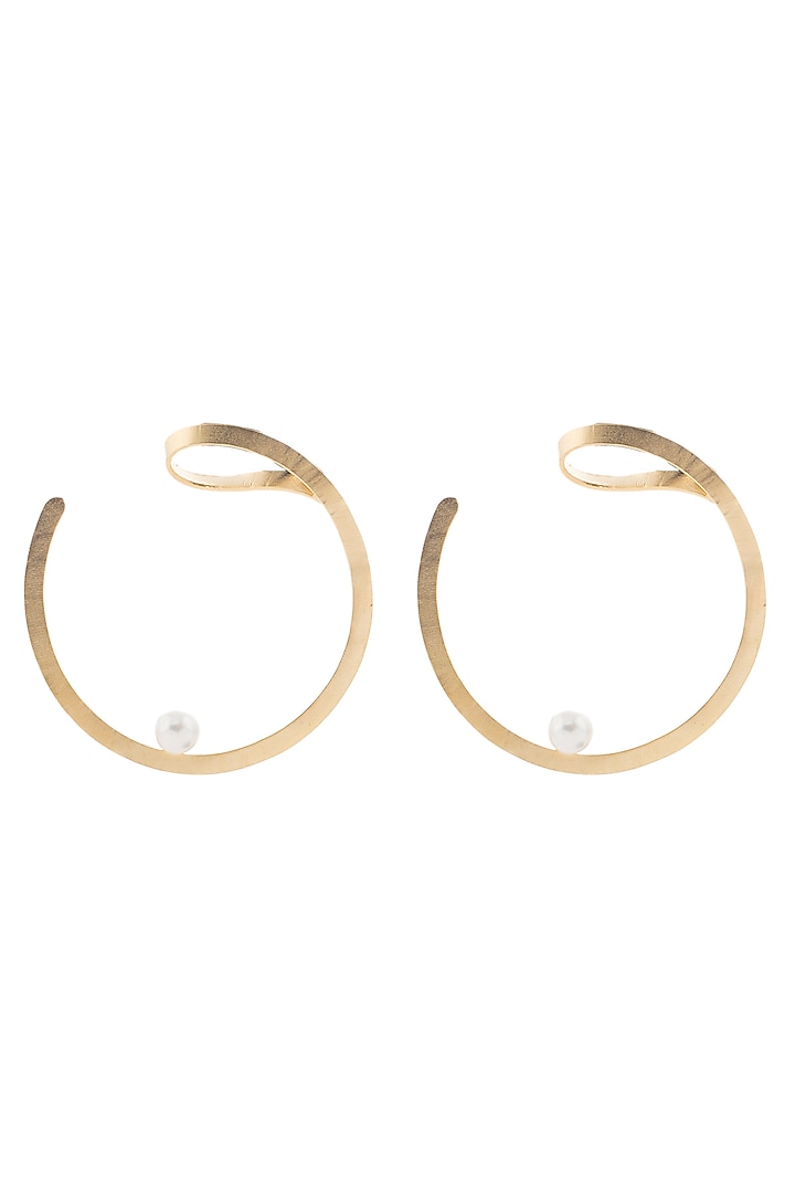 Rose Gold Plated Abstract Earrings by Auraa Trends at Pernia's Pop Up Shop