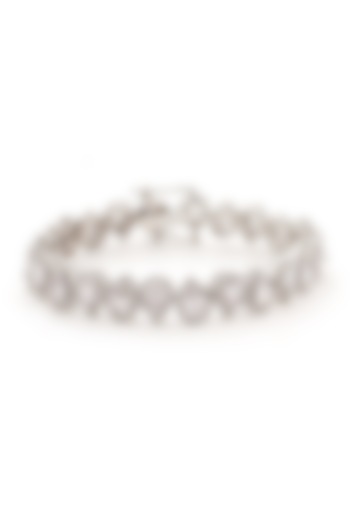White Gold Finish Diamond Bracelet by Auraa Trends at Pernia's Pop Up Shop