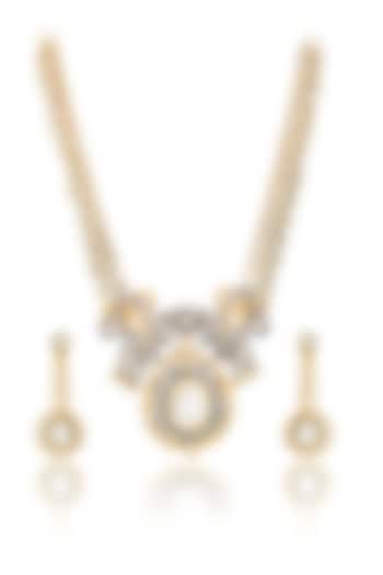 Gold Finish Kundan Long Necklace Set by Auraa Trends at Pernia's Pop Up Shop