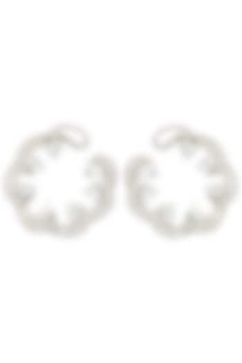 Silver Finish Diamond Stud Earrings by Auraa Trends