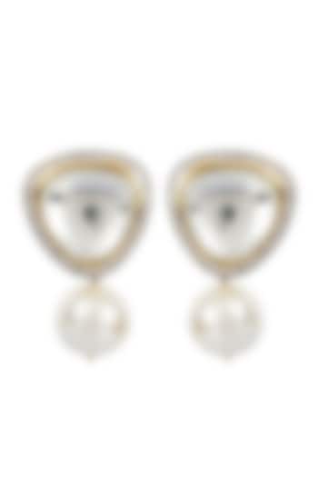 Gold Finish Stud Earrings by Auraa Trends