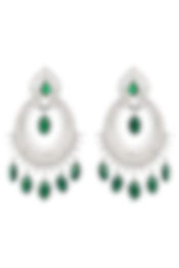 Silver Finish Drop Earrings by Auraa Trends