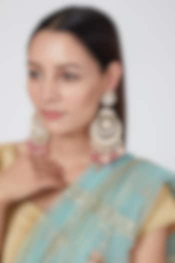 Gold Plated Kundan Chandbali Earrings by Auraa Trends