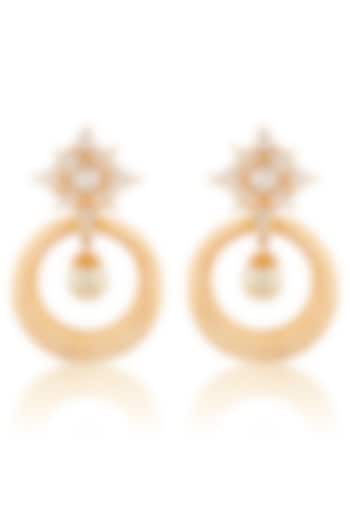 Gold Finish Kundan Chandbali Earrings by Auraa Trends at Pernia's Pop Up Shop