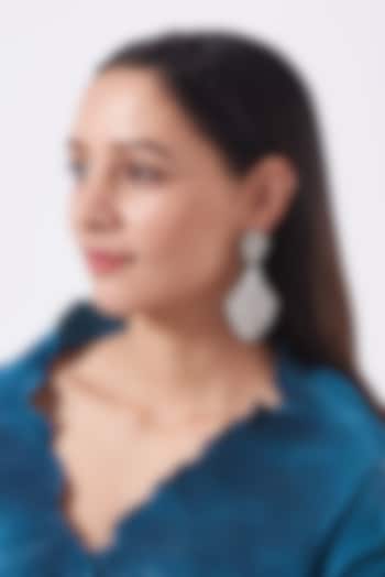 White Finish American Diamonds Earrings by Auraa Trends at Pernia's Pop Up Shop