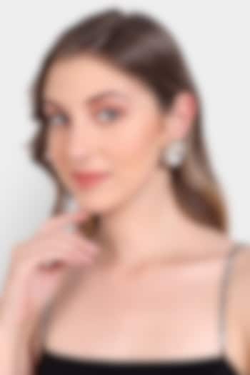 Gold Plated White Kundan Polki & Pearl Stud Earrings by Auraa Trends at Pernia's Pop Up Shop