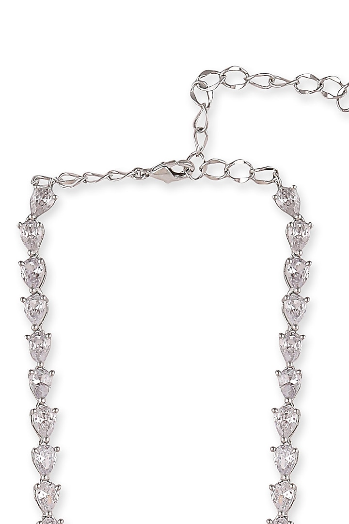 White Finish Green Zircon Necklace by Aura Trends at Pernia's Pop Up Shop