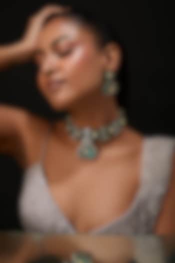 Gold Plated Kundan Polki Necklace Set by Auraa Trends at Pernia's Pop Up Shop