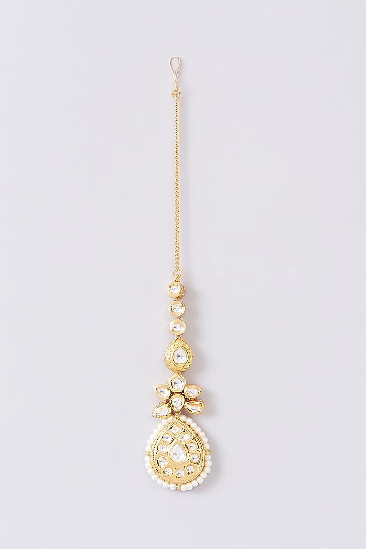 Gold Plated Kundan Polki Necklace Set by Aura Trends at Pernia's Pop Up Shop