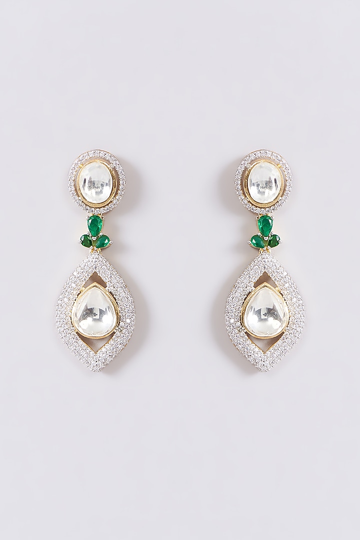 White Rhodium Finish Zircon Necklace Set by Aura Trends at Pernia's Pop Up Shop