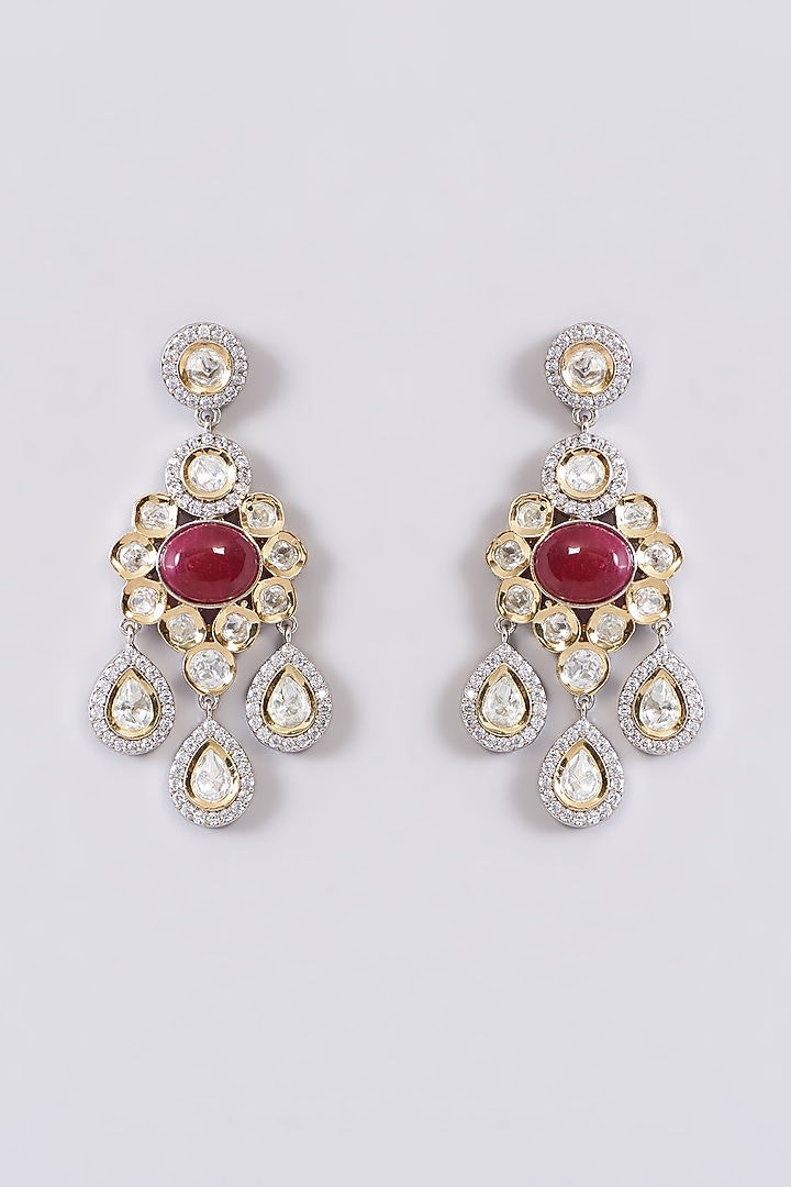 Gold Plated Kundan Polki Dangler Earrings by Aura Trends at Pernia's Pop Up Shop