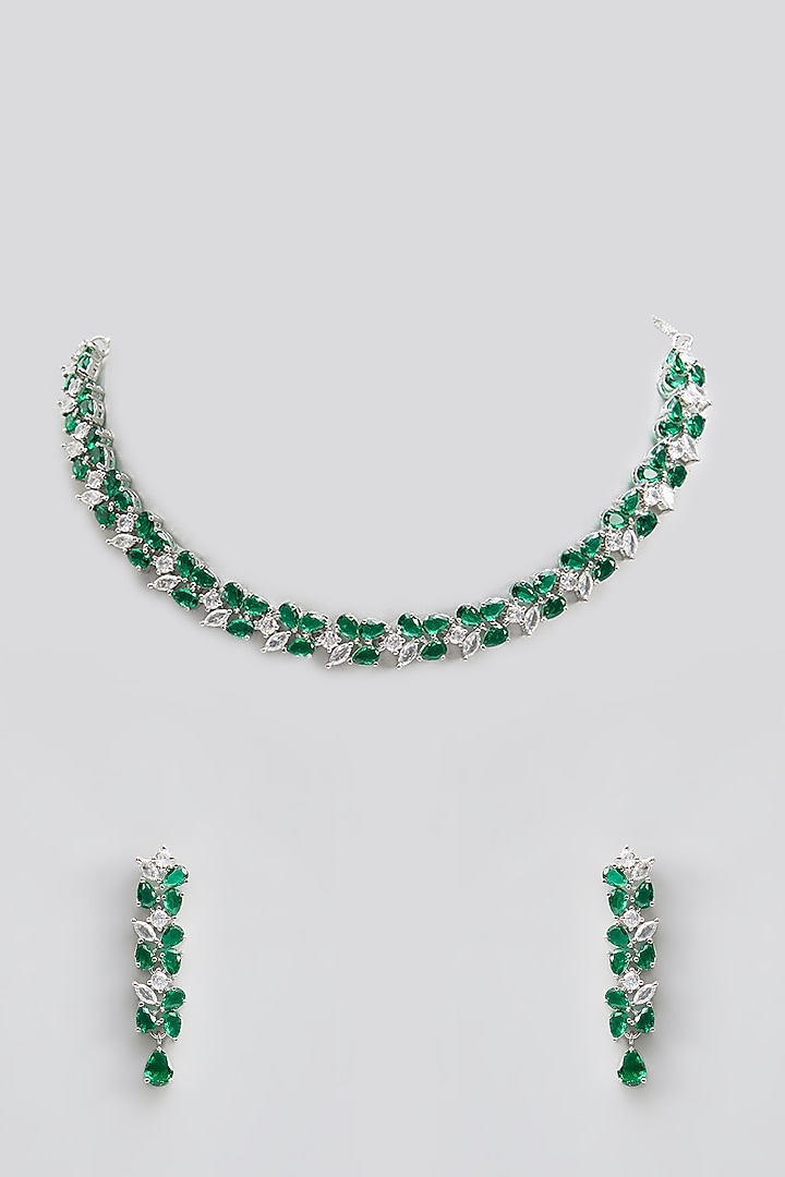 Gold Finish Kundan Polki & Pearl Choker Necklace Set by Aura Trends at Pernia's Pop Up Shop