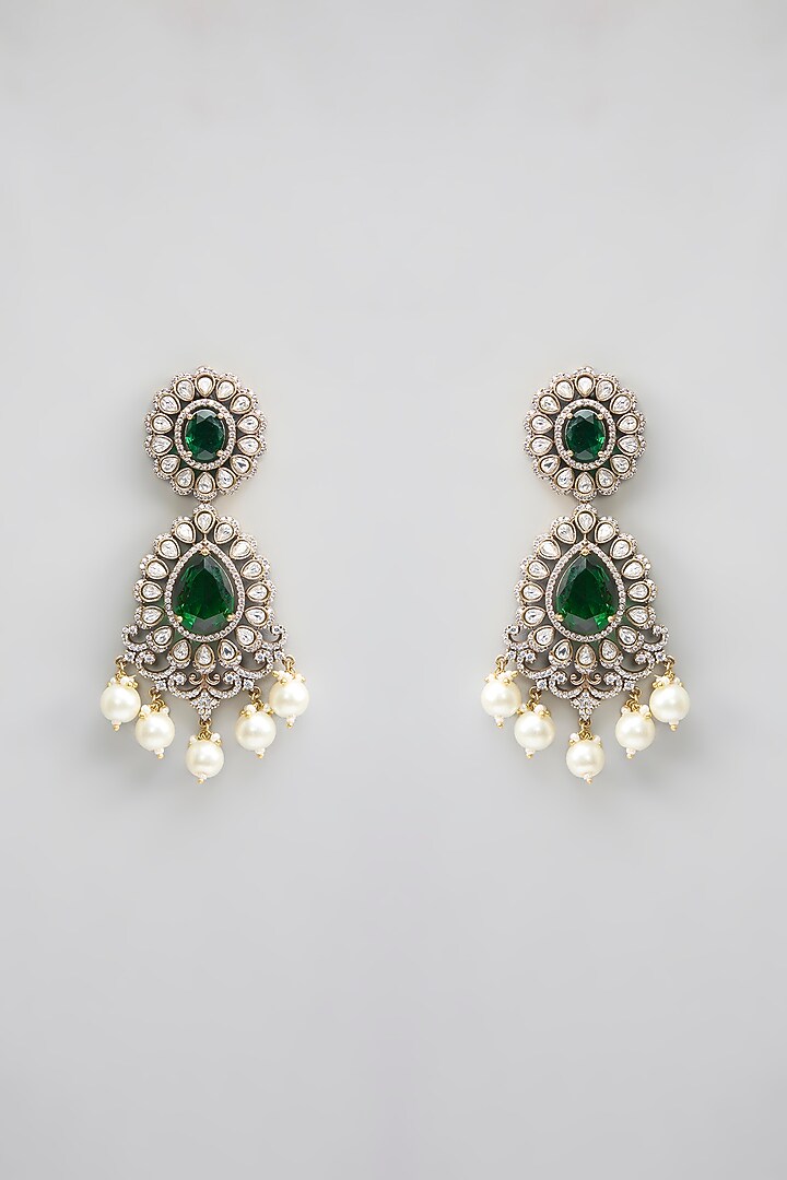 Gold Finish Kundan Polki & Pearl Necklace Set by Aura Trends at Pernia's Pop Up Shop