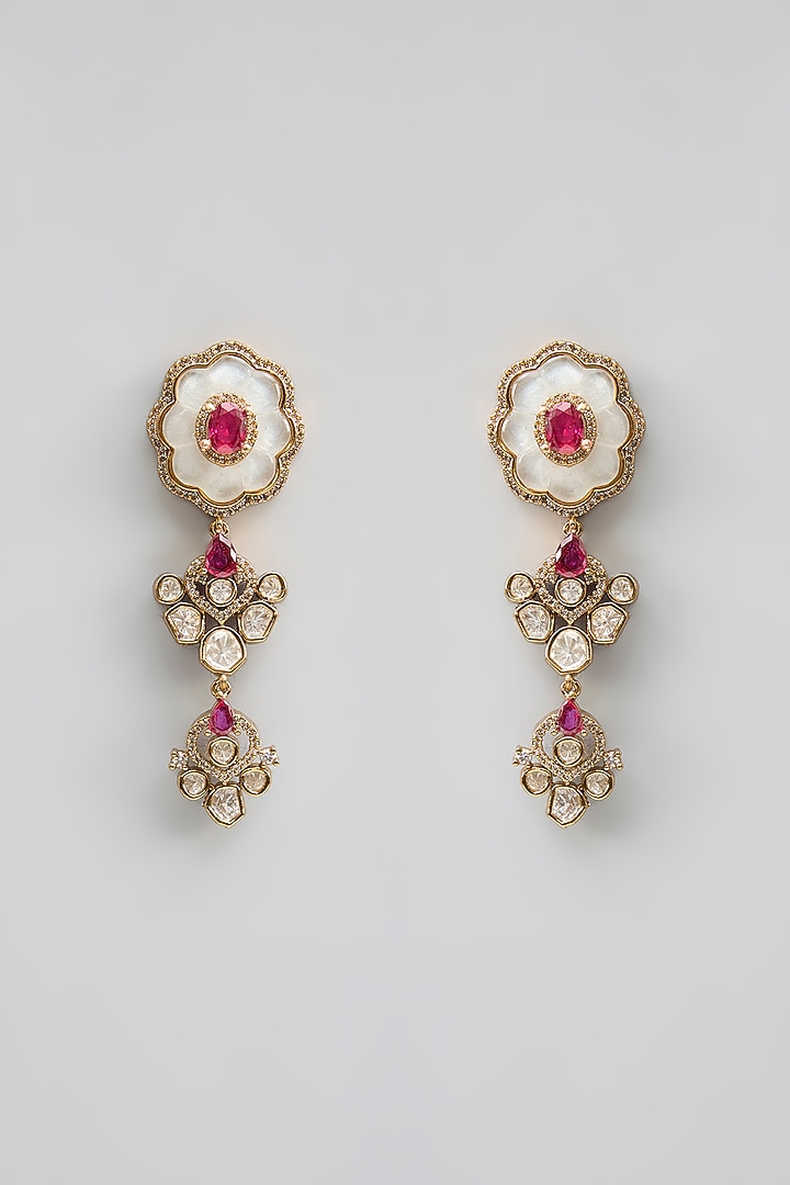 Gold Finish Kundan Polki & Pearl Necklace Set by Aura Trends at Pernia's Pop Up Shop