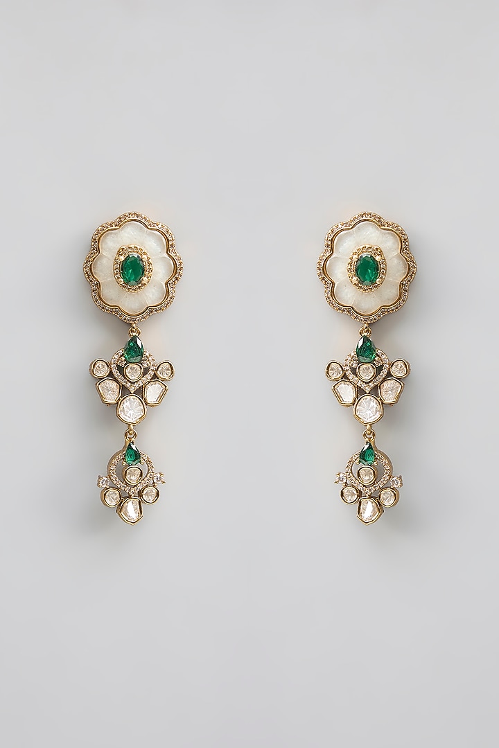 Gold Finish Kundan Polki & Pearl Necklace Set by Aura Trends at Pernia's Pop Up Shop