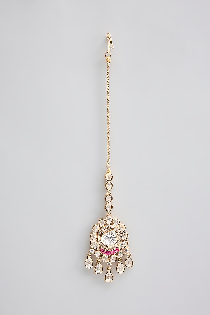 Gold Finish Kundan Polki & Pearl Necklace Set by Aura Trends at Pernia's Pop Up Shop