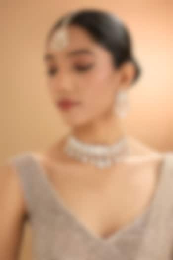 Gold Finish Kundan Polki & Pearl Necklace Set by Auraa Trends at Pernia's Pop Up Shop