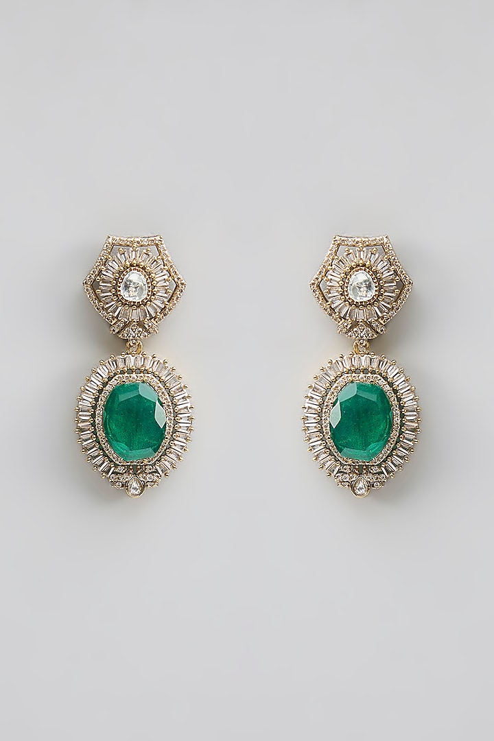Gold Finish Kundan Polki & Pearl Choker Necklace Set by Aura Trends at Pernia's Pop Up Shop