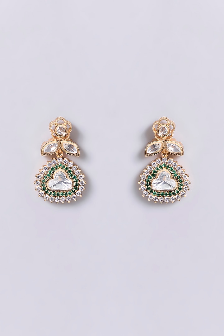 Two-Tone Finish Zircon & Pearl Necklace Set by Aura Trends at Pernia's Pop Up Shop