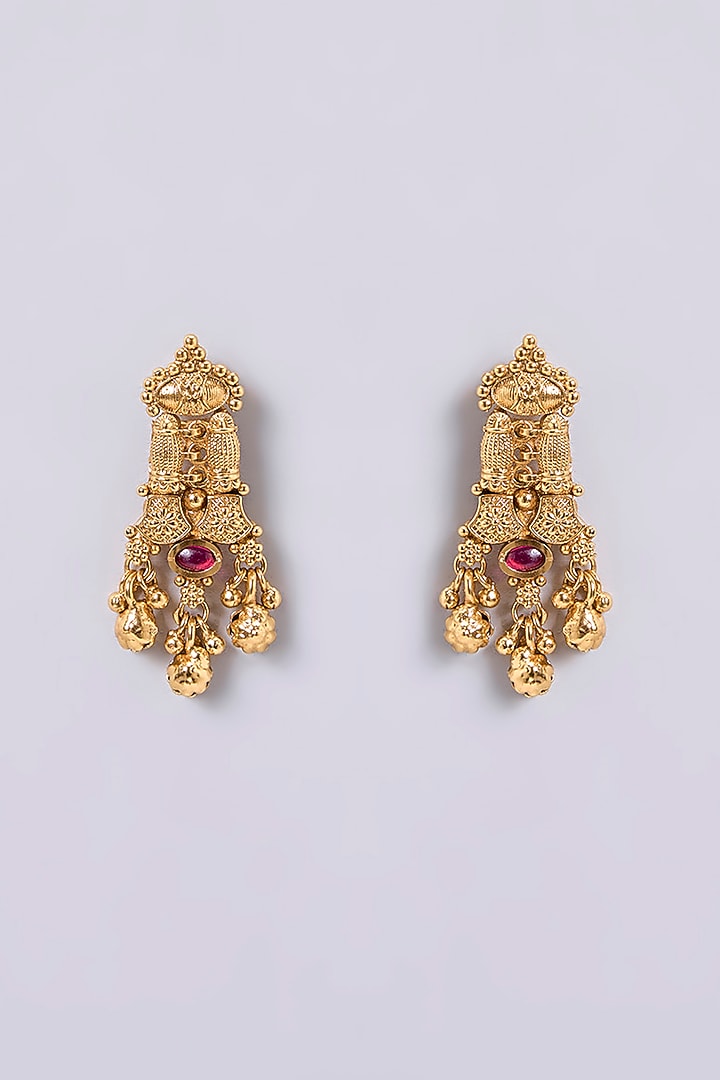 Gold Finish Kundan Polki Necklace Set by Aura Trends at Pernia's Pop Up Shop