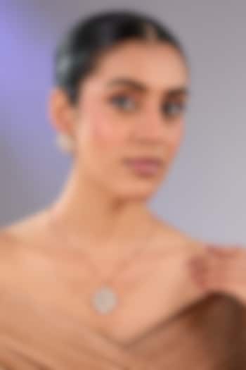 Gold Finish Kundan Polki Floral Pendant Necklace Set by Auraa Trends at Pernia's Pop Up Shop