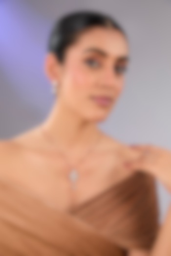 Gold Finish Pearl Pendant Necklace Set by Auraa Trends at Pernia's Pop Up Shop