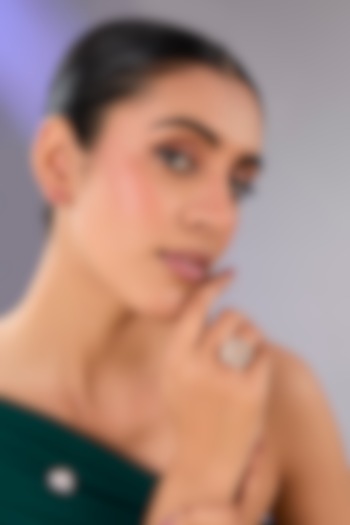 Gold Finish Pearl Beaded Ring by Auraa Trends at Pernia's Pop Up Shop