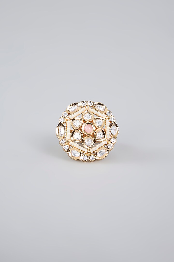 Gold Finish Pearl Ring by Aura Trends at Pernia's Pop Up Shop
