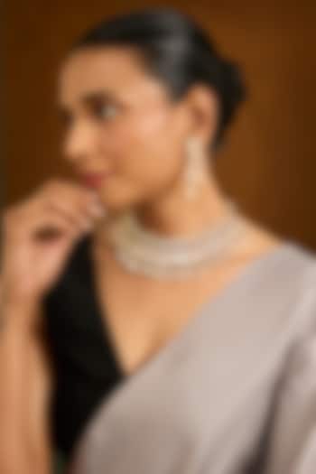 Gold Finish Pearl Choker Necklace Set by Aura Trends at Pernia's Pop Up Shop