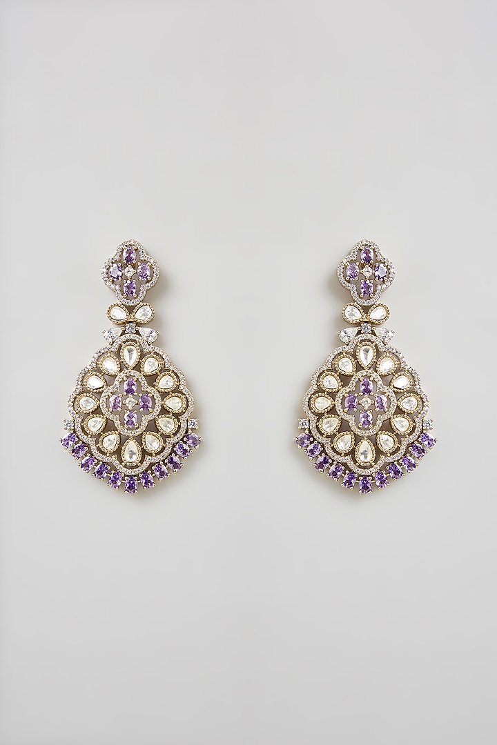 Gold Finish Cubic Zirconia Necklace Set by Aura Trends at Pernia's Pop Up Shop