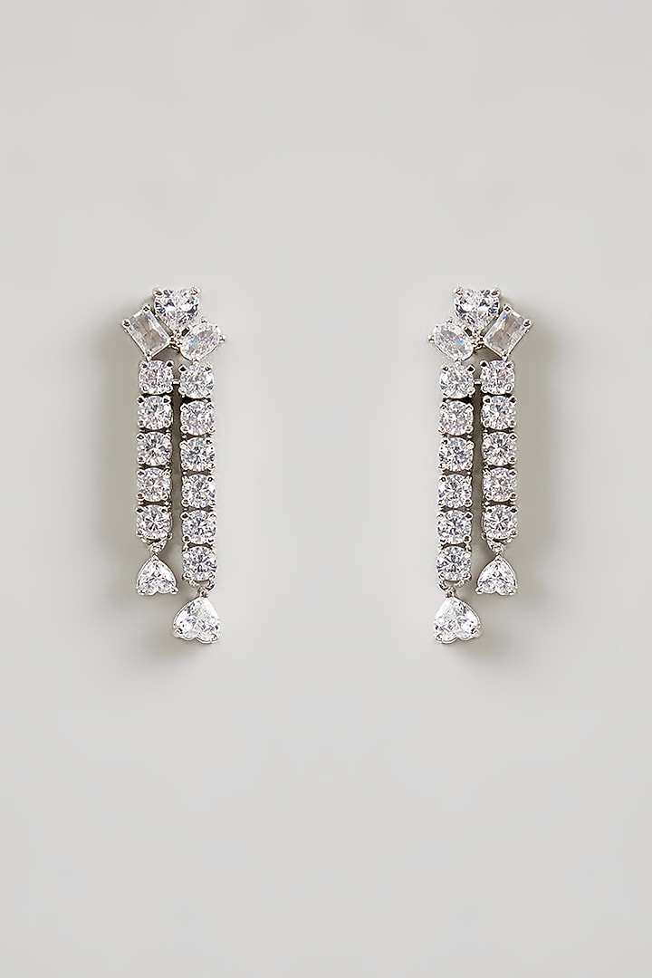 White Finish Zircon Layered Necklace Set by Aura Trends at Pernia's Pop Up Shop