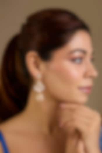 Gold Finish Kundan Polki Dangler Earrings by Auraa Trends at Pernia's Pop Up Shop