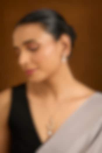 Gold Finish Diamond & Kundan Polki Pendant Necklace Set by Auraa Trends at Pernia's Pop Up Shop